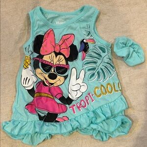 Disney Minnie Mouse Tropical Blue Tank Top